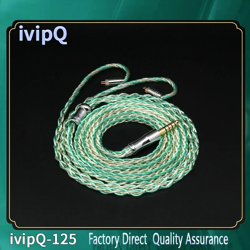 Ivipq-イヤホンケーブル、8コア、ゴールドおよびシルバー、意味、hifi