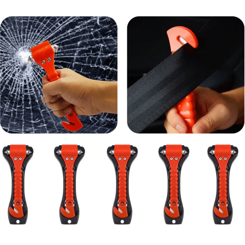 Survival Safety Hammer Camping Driving Car Seat Belt Cutter Emergency Escape Hammer To Break Window Glass 1PCS