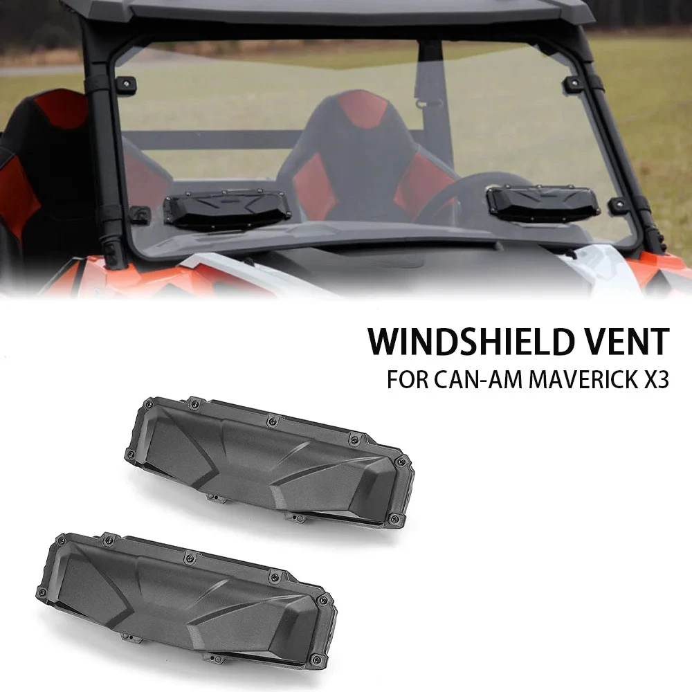 Windshield Roof Vent Install Kit Defrost Defog For Can-am Maverick X3 Trail Sport Compatible With Polaris RZR 800 900 1000S UTV self install utv windshield vent kit includes 2 vents for hard coated polycarbonate windshields