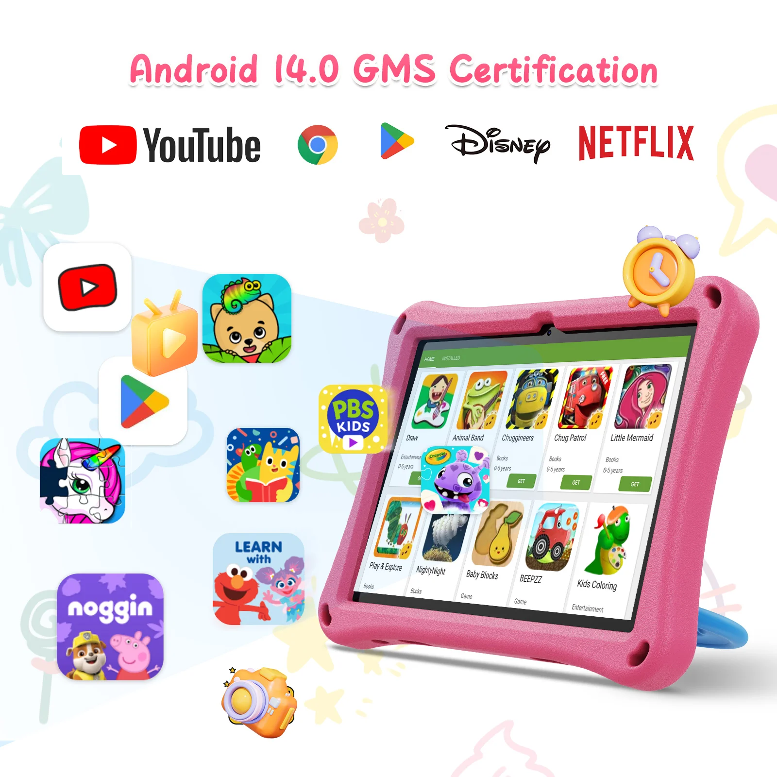 XGODY 10 Inch Kids Tablet Android 14 Kid Learning Education Tablets 12GB(4+8expand)RAM+128G 4core 7000mAh WiFi Children's Gift 5