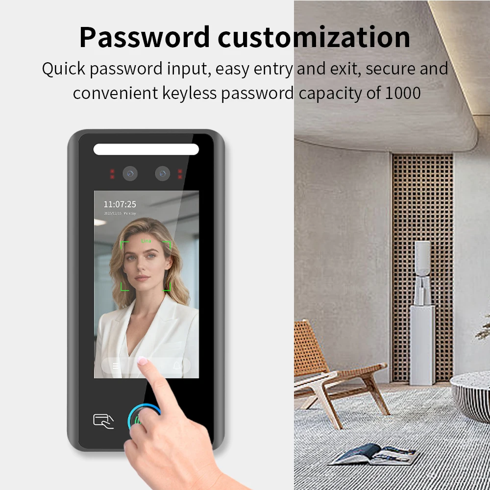 Wall Mount Dynamic facial recognition attendance andaccess control machine 1000