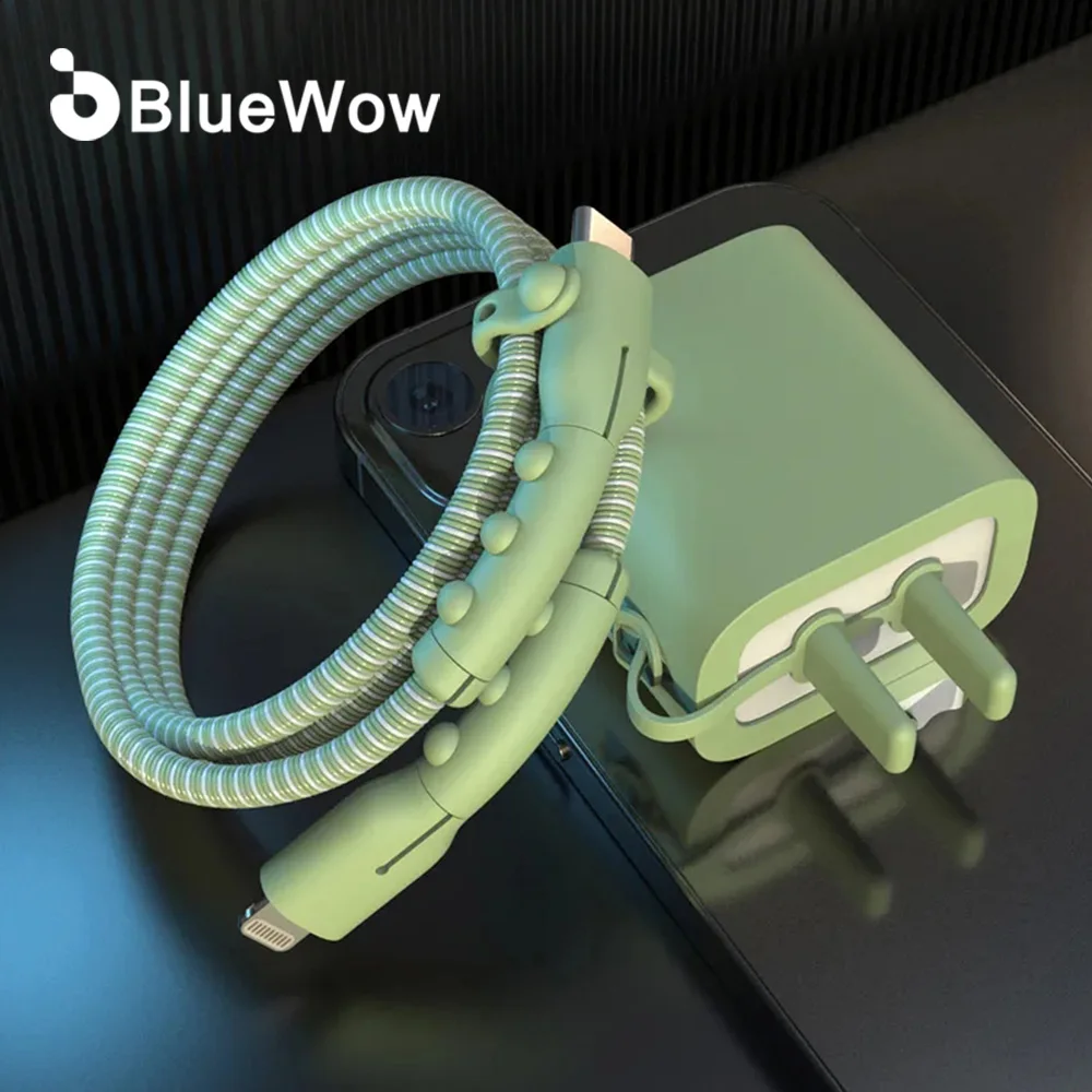

BlueWow Charger Cover Protector Silicone Cable Accessory 18/20w USB Charger Plug Cable Protector for iPhone Type-c android