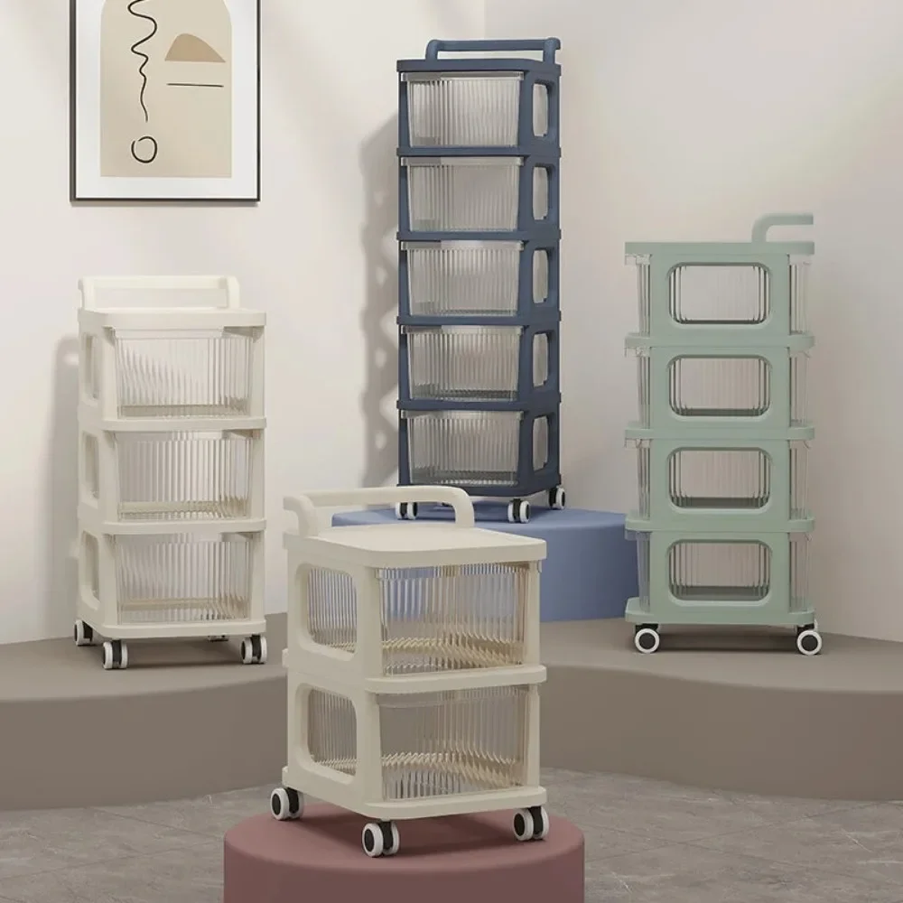 Storage rack rolling storage cart Snack Drawer Storage Rack Multi-Layer Acrylic Transparent Snack Rack Baby Product Storage Cabinet Mobile Toy Small Arrange Cart