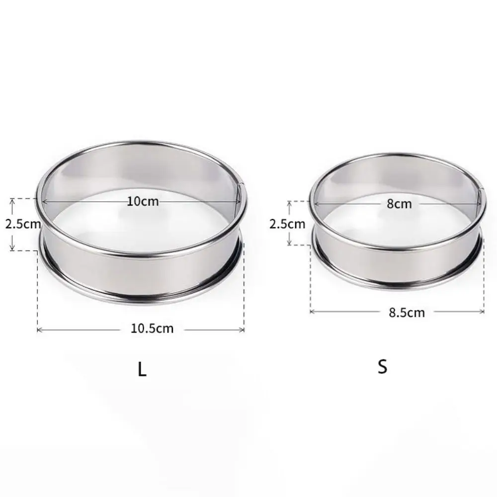 Stainless Steel Baking Circle Double Rolled Cookie Molds Circle Egg Ring Cooking Rings 10cm 8cm Brioche Molds Biscuit Pastry baking mold,cookie mould
