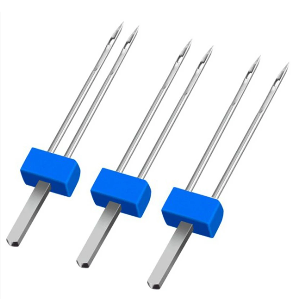 6Pack Double Twin Needles Wrinkled Needle with 2 PCS 9 Groove Pintuck Presser Foot for Sewing Machine Accessories 5FM