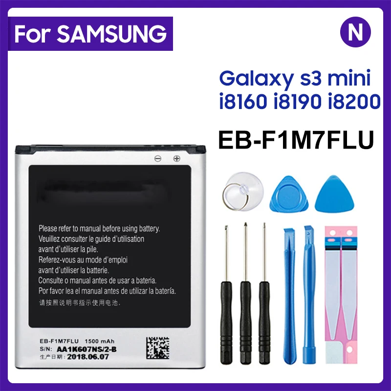 Eb-L1M7Flu Eb-F1M7Flu 1500Mah Batteria Per Samsung Galaxy S3 Mini Gt-I8190 I8160 I8190N Gt-I8200 S7562 G313