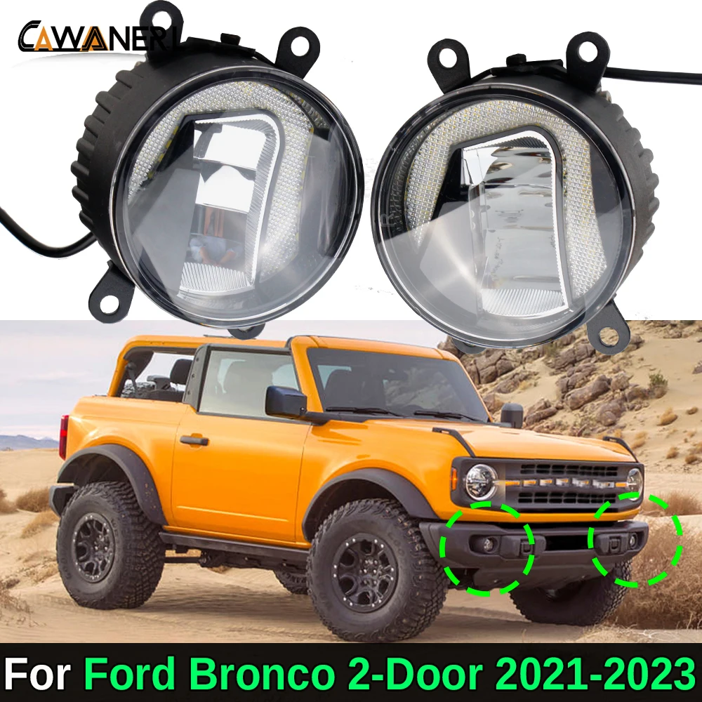 

2IN1 30W Car Canbus LED Fog Light + Daytime Running Lamp DRL For Ford Bronco 2-Door 2021-2023 (Except Bronco Sport and Raptor)