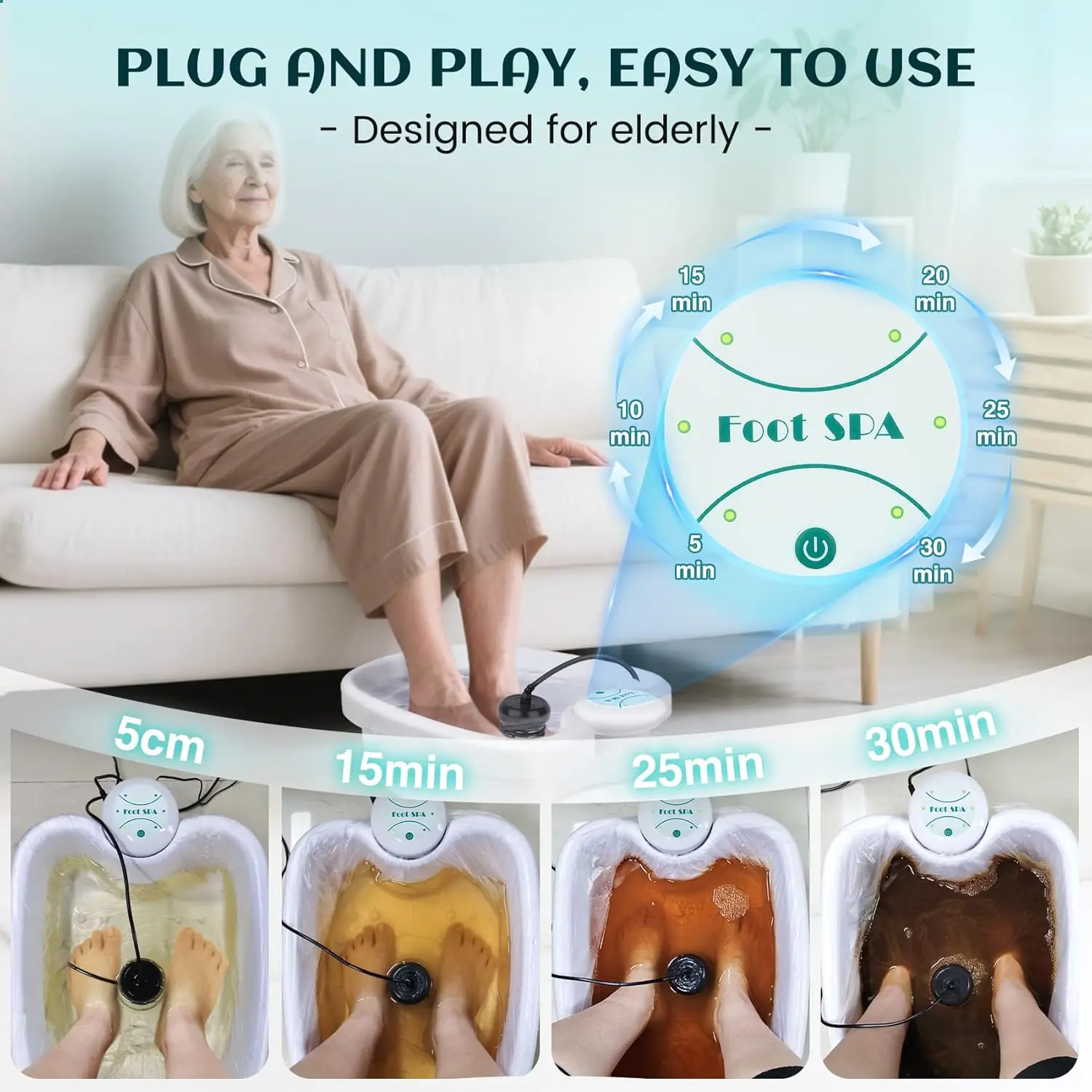 Foot Detox Ionic Spa Machine Relaxation Pedicure Footspa Massage Therapy Arrays Aqua Deep Tissue Clean Anti-aging for Home Use