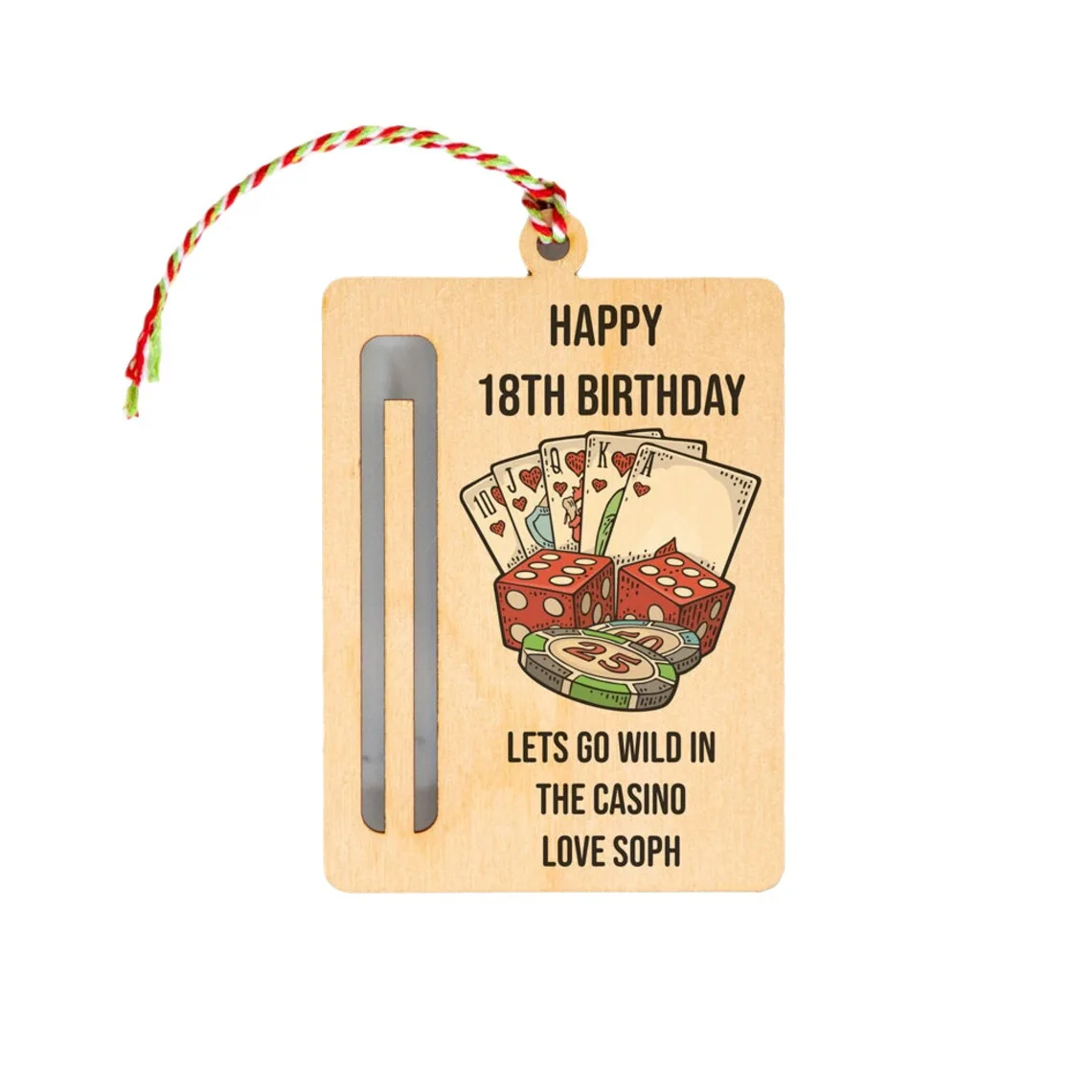 HAPPY 18TH BIRTHDAY Money Clip Celebrating Milestone Birthday Clear Beer Wine Print Solid Wood Cash Holder Men Women Adults Gift