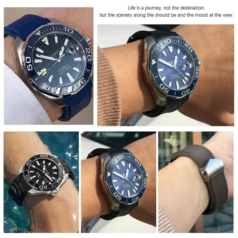 SCHIK For TAG HEUER AQUARACER 300 WAY201B CALIBRE 20mm 22mm Rubber Silicone Watch Strap Waterproof Bracelet Watchband