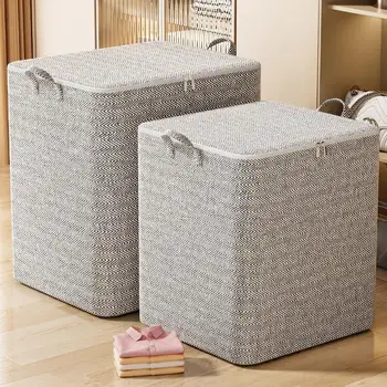New 220L Big Size Clothes Storage Box With Cover Large Laundry Basket Organizer Bag For Baby Foldable