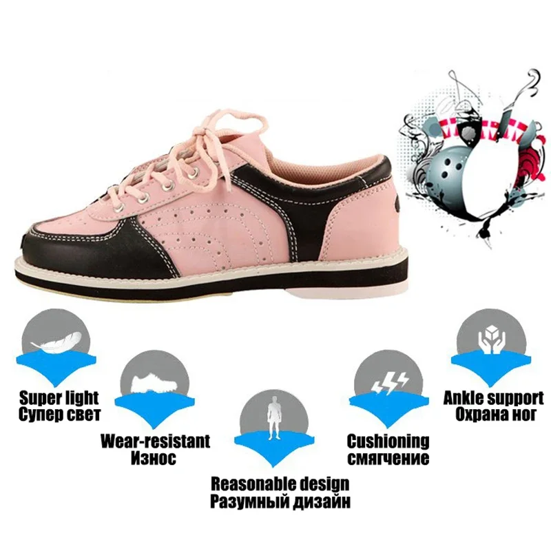 Unisex Bowling Shoes Men Women Skidproof Sole Professional Sports Bowling Shoes Non-Slip Training Sneakers Large Size 35-46