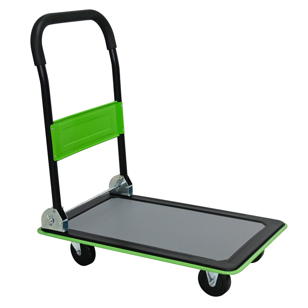 Flachbett-Trolley, Plattformwagen mit 150 KG Tragfähigkeit, 360-Grad-Schwenkräder, Faltbarer Trolley für Beladung und Lagerung – Detail 29