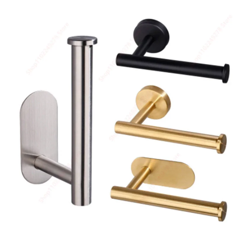 Self-Adhesive Toilet Paper Holder Bathroom Stainless Towel Holder Toilet Punch-free Roll Paper Kitchen Hook Storage Holde