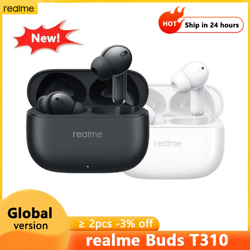 New realme Buds T310 Wireless TWS Earphone 46dB Active Noise Cancelling Bluetooth 5.4 IP55 Waterproof 40H Battery Life Headphone
