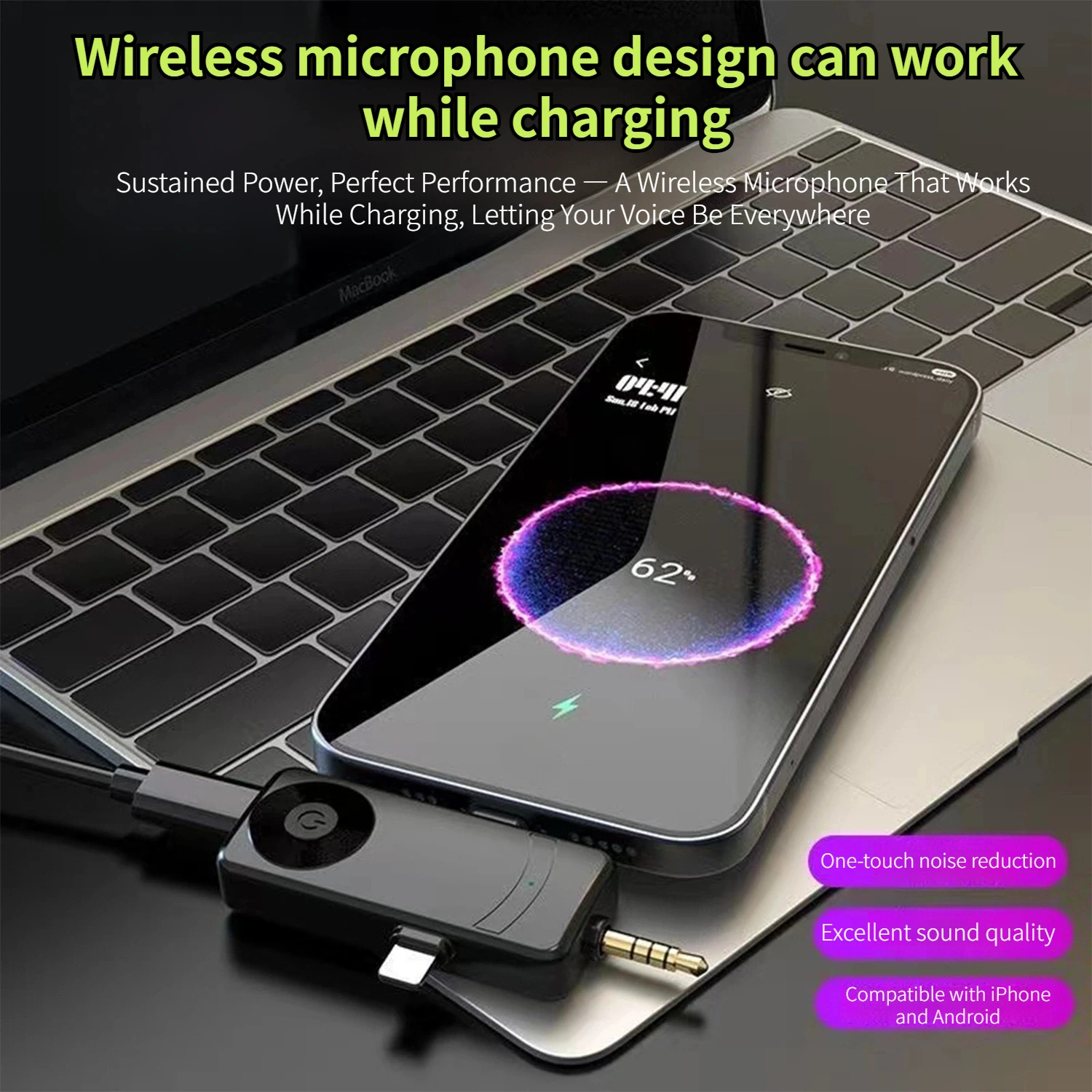 JOCEEY 무선 마이크, 아이폰, 카메라, 안드로이드, 아이패드, 미니 마이크, USB C 마이크, 2.4G 초저 델라