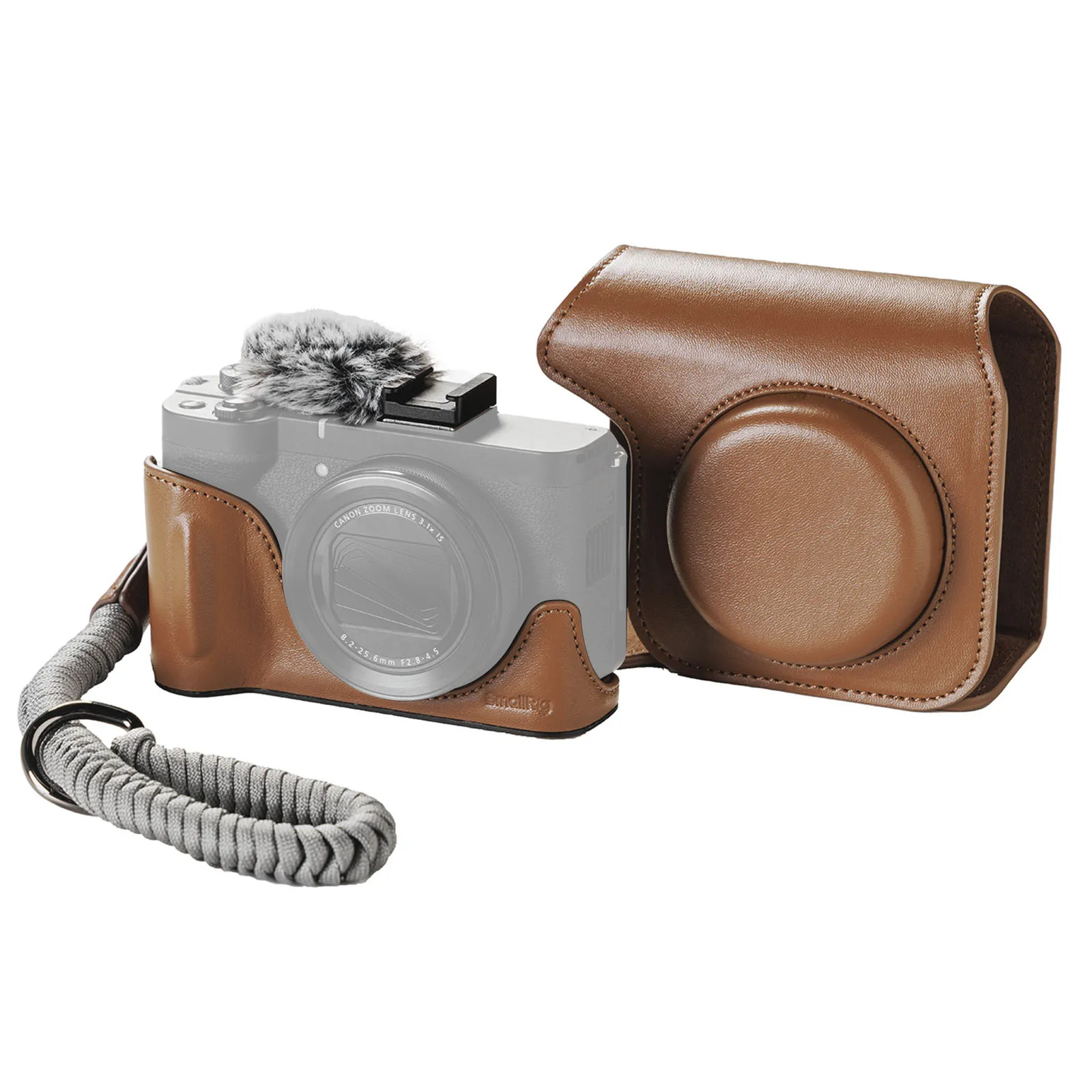 PowerShot V1 Camera Leather Case Kit for Canon PowerShot V1, with Wrist Stra & F