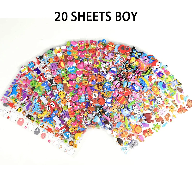 Kids Stickers 40 20 Different Sheets 3D Puffy Bulk Stickers for