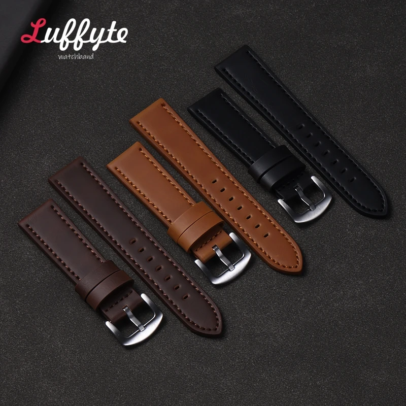 Luxurious Calfskin Leather Men's Fashion Wristwatch Strap Bracelet