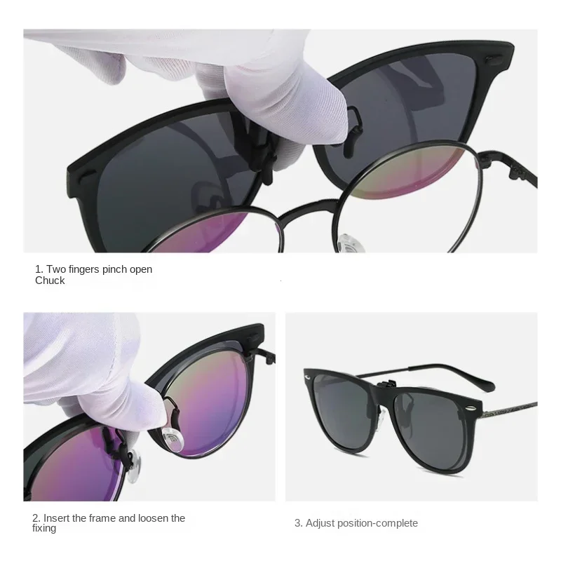 Unisex Photochromic Polarized Flip-Up Clip-On Sunglasses