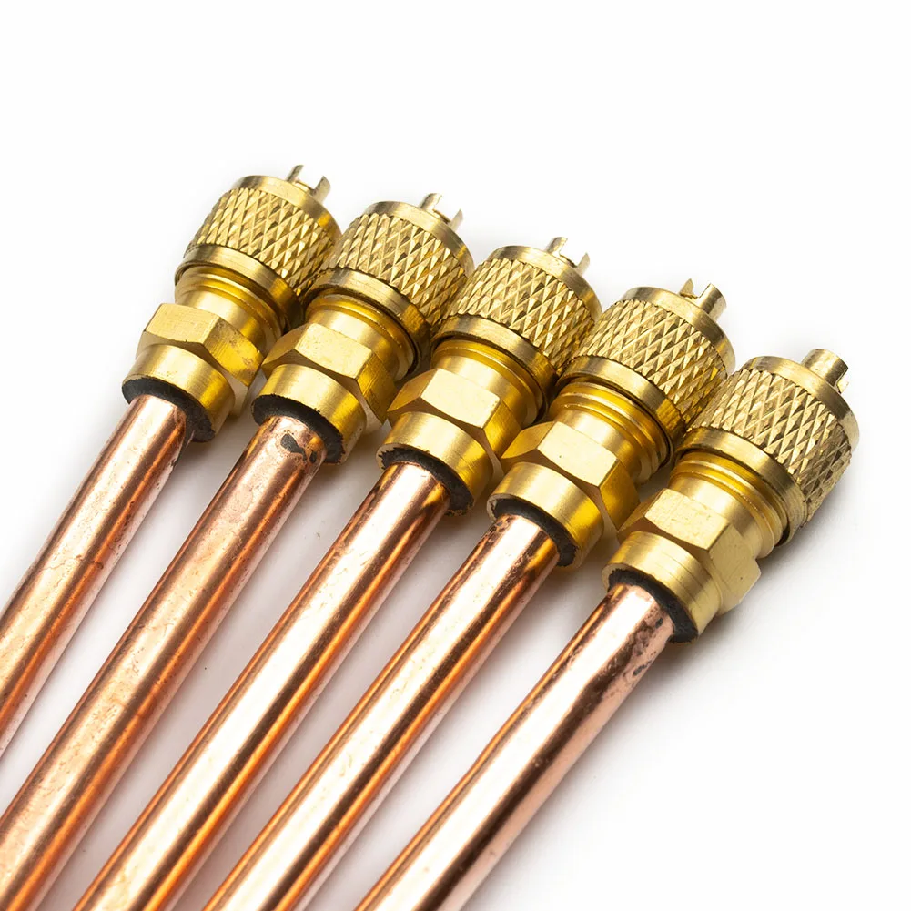 

5Pcs/Set Air Conditioner Refrigeration Access Valves 3.4 Mpa Copper Tube Filling Parts Spare Replacement Parts Stem Core Filling