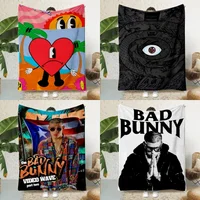 Yo Perreo Sola Bad Bunny Printed Blanket Picnic Blankets Warm Blanket Soft and Comfortable Blanket Home Travel Birthday Gift 1