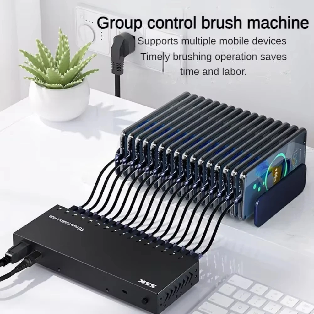 SSK Usb Hub 7/10/16 Port Usb Adapter Aluminium Usb Splitter Usb 3.0 Hub Support BC1.2 Charging for Macbook Pro PC Accessories 2