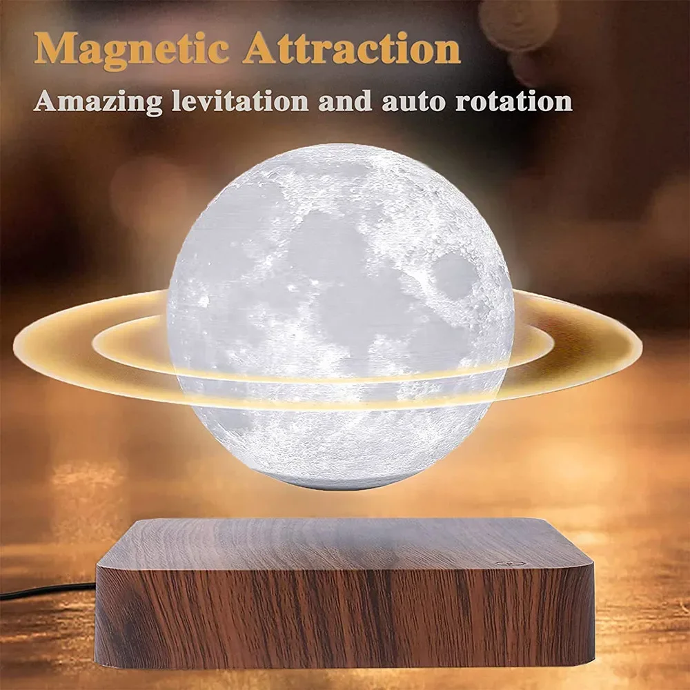 

Creative Maglev Moonlight 3D Printing Three Color Touch LED Night Light Home Decoration
