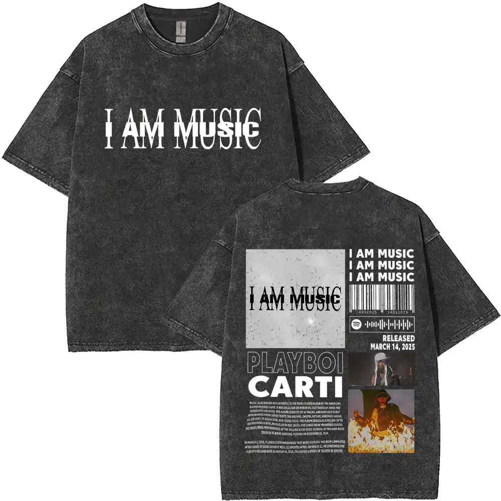 Vintage Washed Playboi Carti I AM MUSIC 2025 Album Merch T