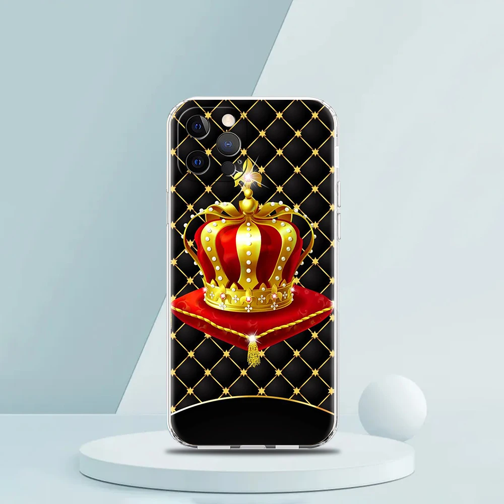 Diamond Crown Transparent Soft Phone Case - Elegant and Durable Protection