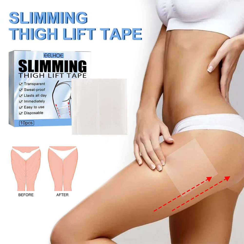 

10pcs Thigh Lift Tape Invisible Sweatproof Slimming Tape Instantly Firming Lifting Thigh Skin Reduce Sagging Leg Shaping Tape