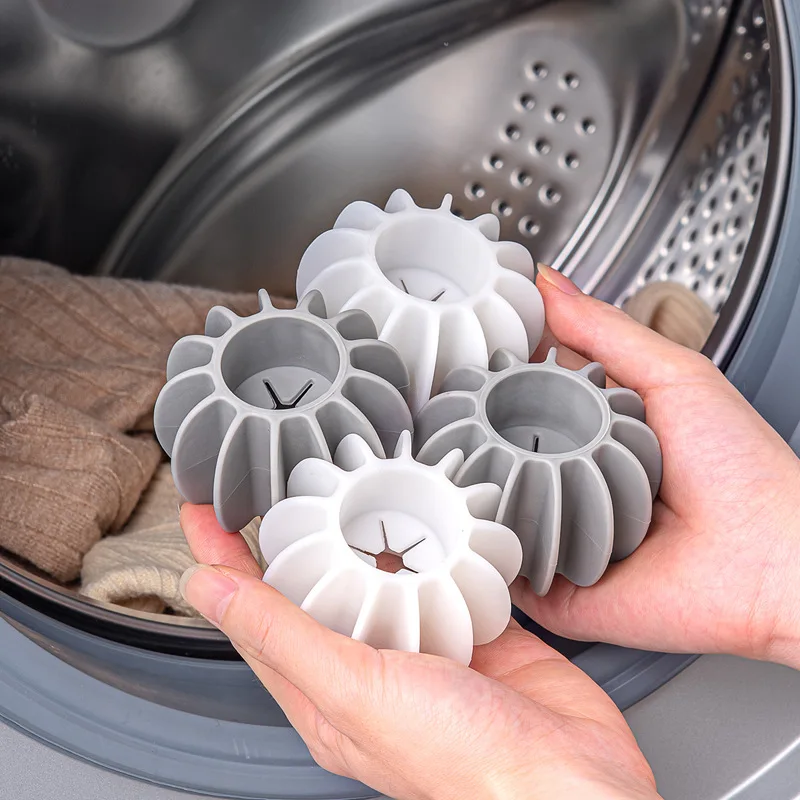 

Reusable Cleaning Balls Silicone Laundry Ball Pet Fur Lint Hair Removal Catcher Washing Machine Hair Filter Dirty Collection