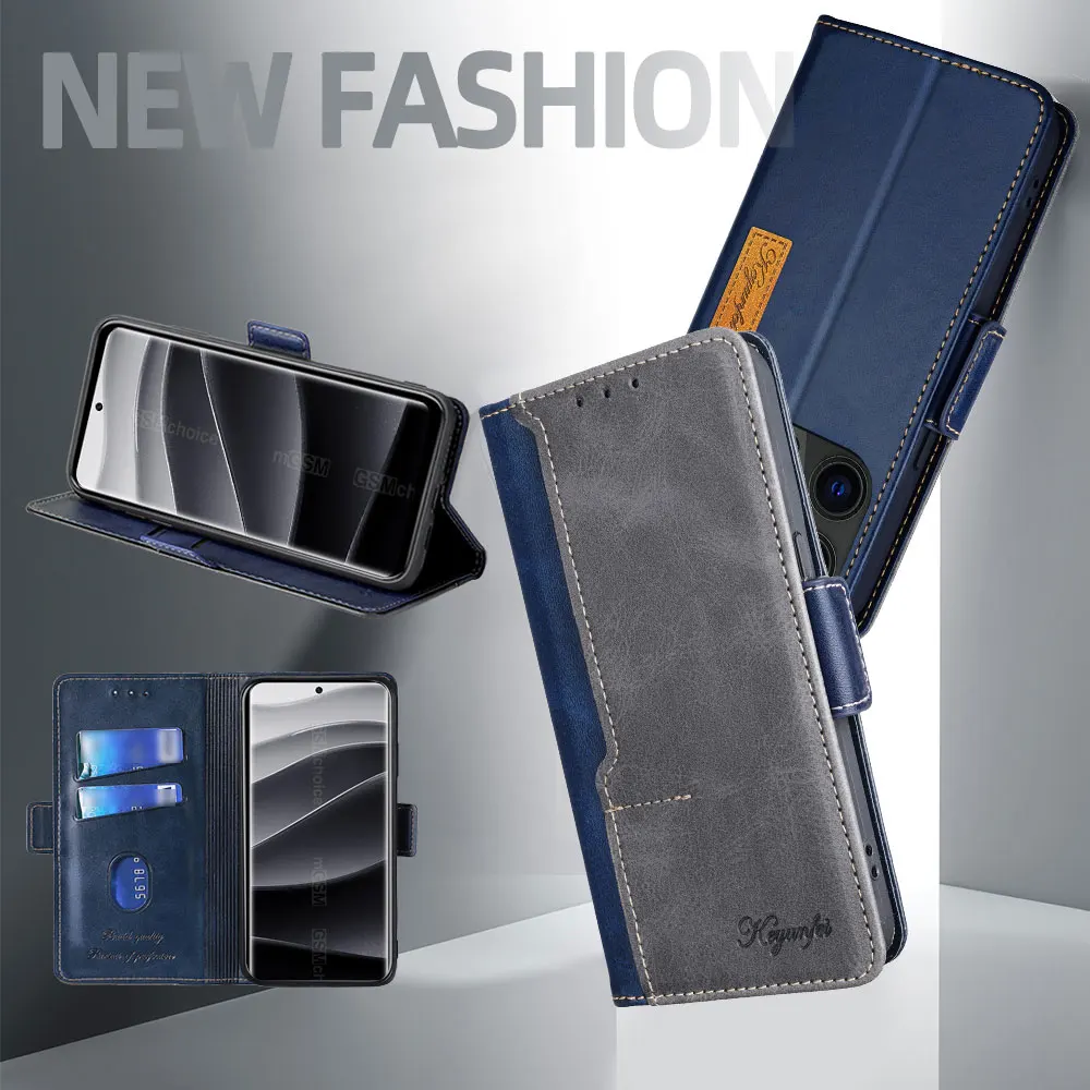 Premium Business Leather Flip Case with Card Slots and Magnetic Closure