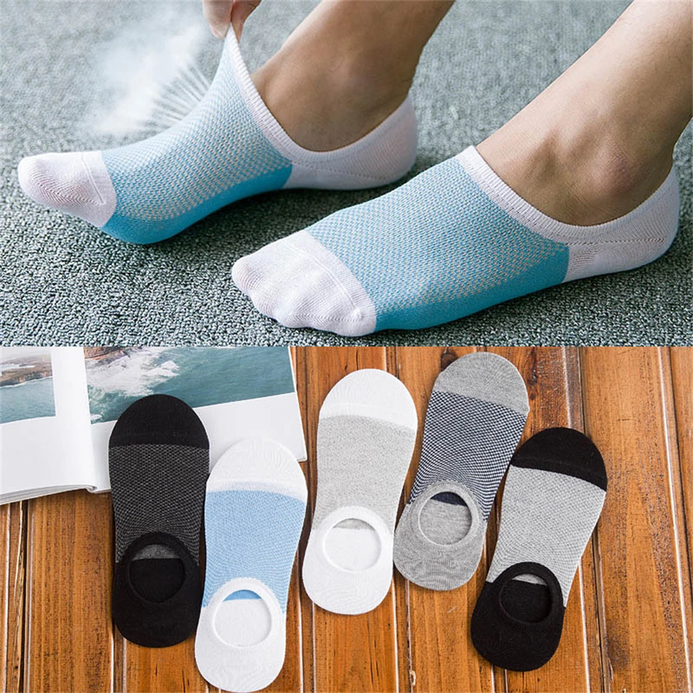 Spring and summer mesh breathable invisible boat socksRice Stripe silicone Anti-Slip sock  417 1pair summer ultra thin ice silk mesh breathable socks men women girl asak sock invisible anti slip boat socks