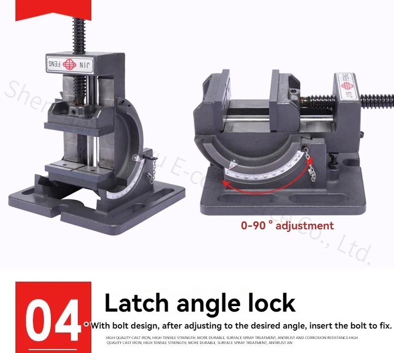 Tiltable Flat Pliers 0-90 Degrees Guide Rod Angle Drilling Machine Table Vise 3-