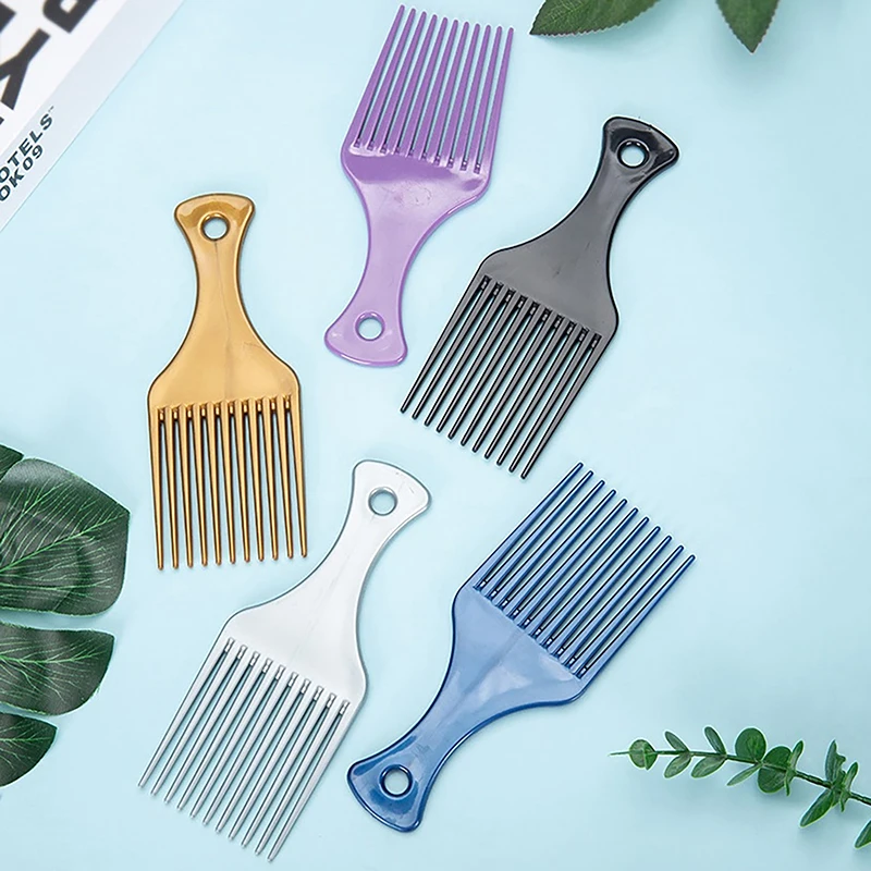 Schwarze Faust Afro Pick Metall breite Zähne Haarkamm für voluminöse Haars tyling anti statische Kamm bürste Entwirrungskamm – Detail 9