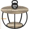 Round Coffee Table with Storage, 27.6 inch Small Living Room Tables with Adjustable Feet, Farmhouse Center Table for Home Office 3