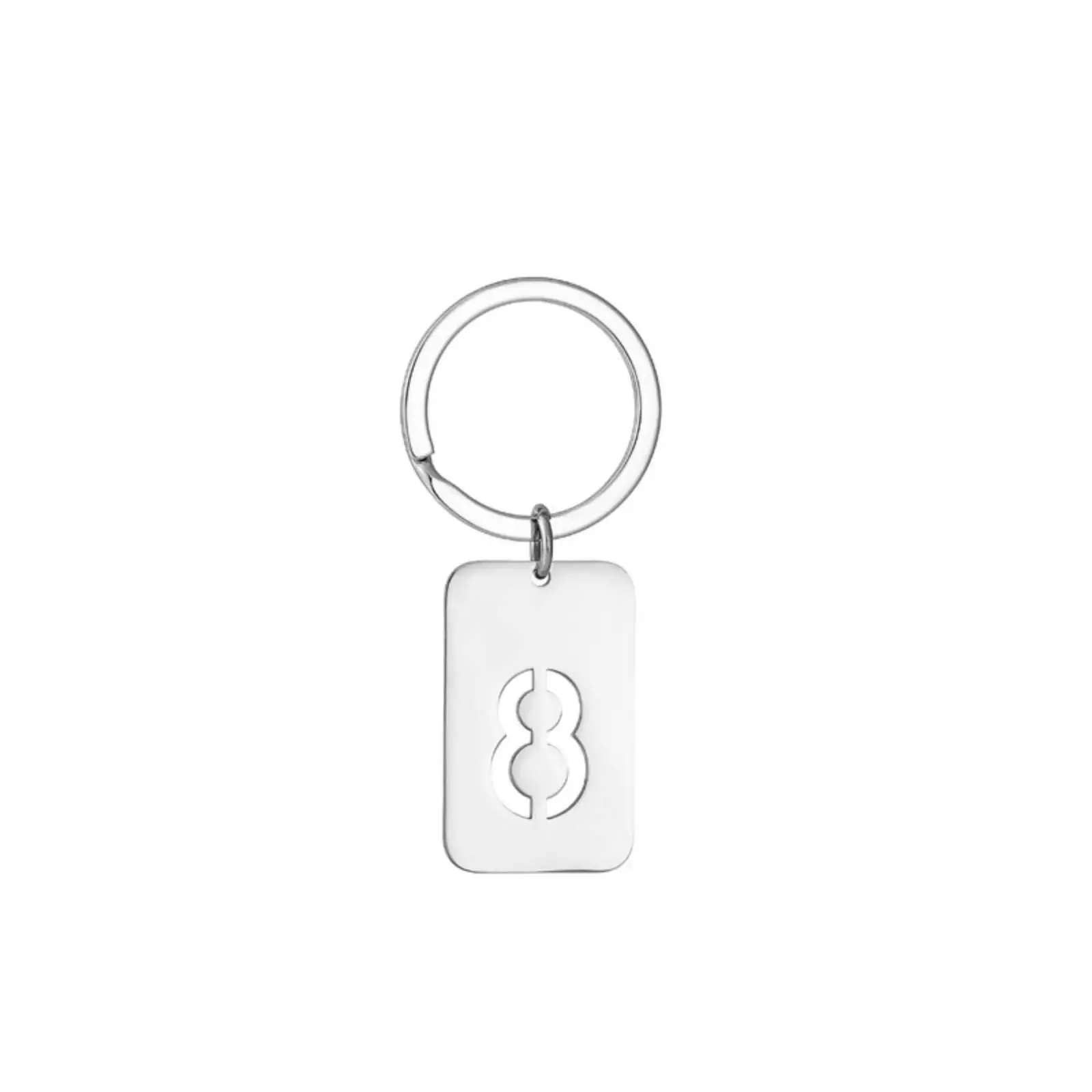 Elegant Stainless Steel Number Key Ring Jewelry Gift