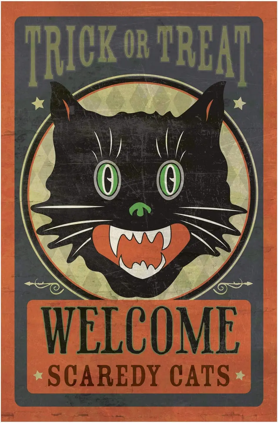 One Holiday Way Retro Metal Ghost Black Cat Trick Mark - Retro Halloween Wall Art Decorazione Spirituale