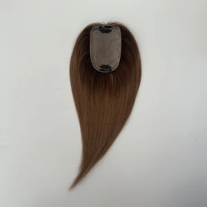 Индивидуальный 8x12 градиент натуральные человеческие волосы шелковая верхняя инъекция основа для волос с зажимами