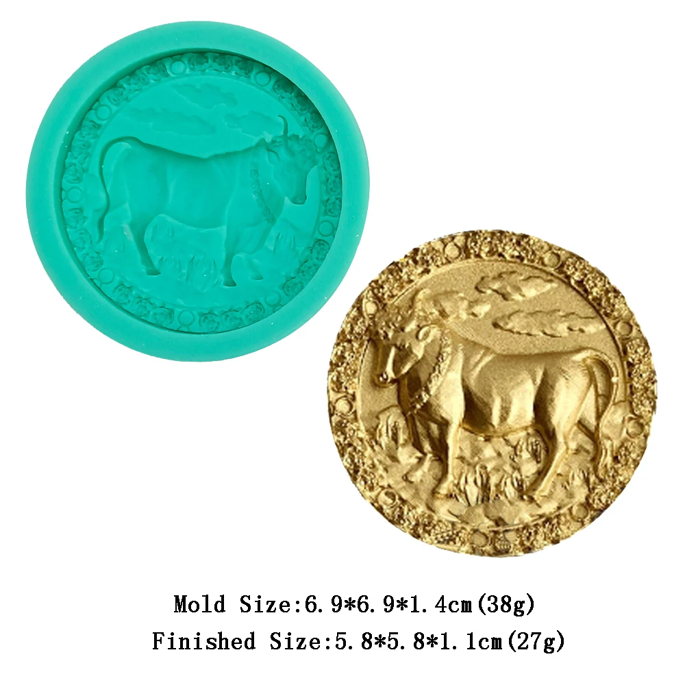 Zwölf Sternzeichen Goldmünzen-Modell Backform Epoxidharz-Gießform Kuchendekoration Schokoladen-Fondant-Dekorationsform Silikon-Gießform – Detail 13
