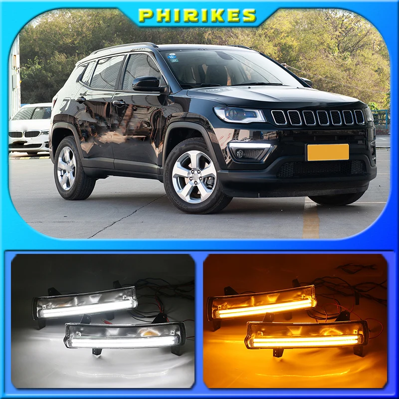 

1 пара, водонепроницаемые желтые сигнальные лампы для Jeep Compass 2017 2018