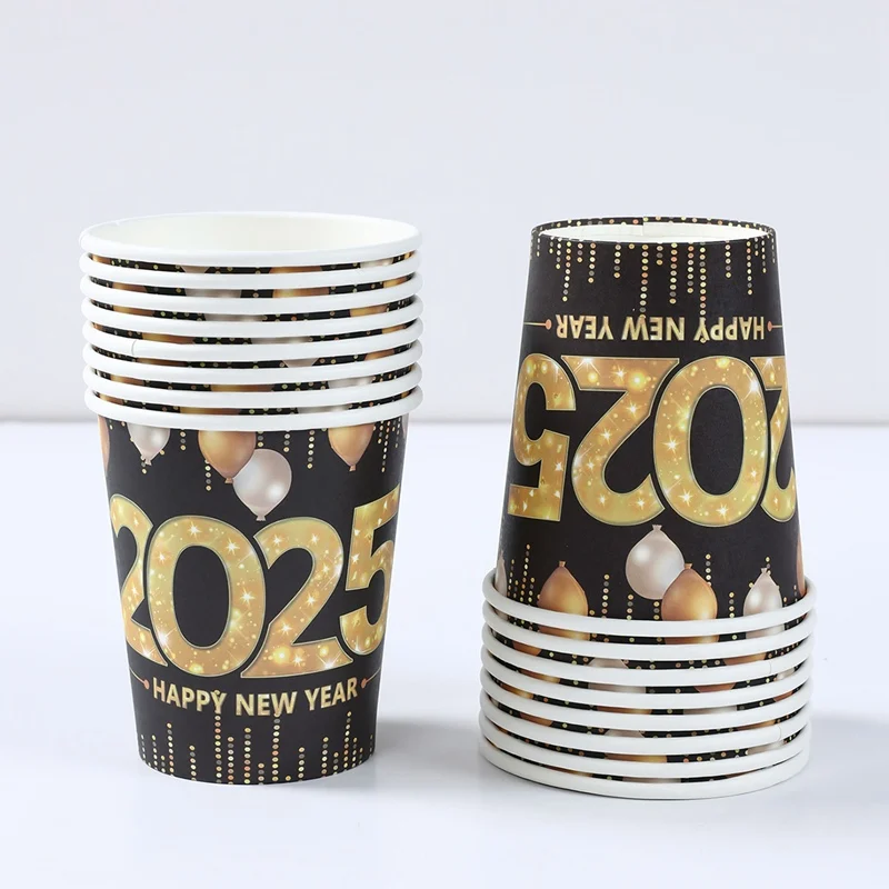 Description Picture 4 of itemChristmas Disposable Tableware Sets Merry Christmas Decorations Santa Claus Theme Paper Napkins Cups Plates Xmas Party Supplies