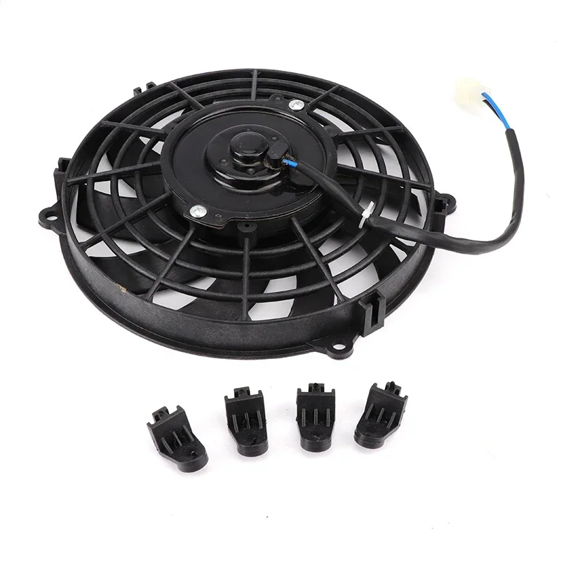 9 Inch Universal 12V Slim Reversible Black Blade Electric Cooling Radiator Car Fan Mount Kit