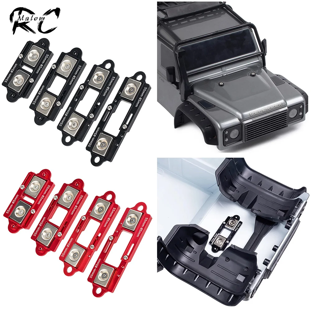 4Pcs RC Magnetic Body Post Mount - Aluminum Alloy For 1/8 & 1/10 Scale RC Car Shells (Red) - View #5
