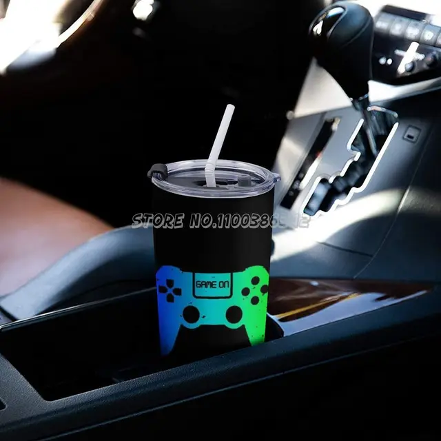 Videojáték -Vezérlő Szívverés Játékosmaszk És Még Több Utazási Bögre Jégpohár 304 Rozsdamentes Acél Vákuum Szigetelt Autó Csésze Kávé G - Image 5