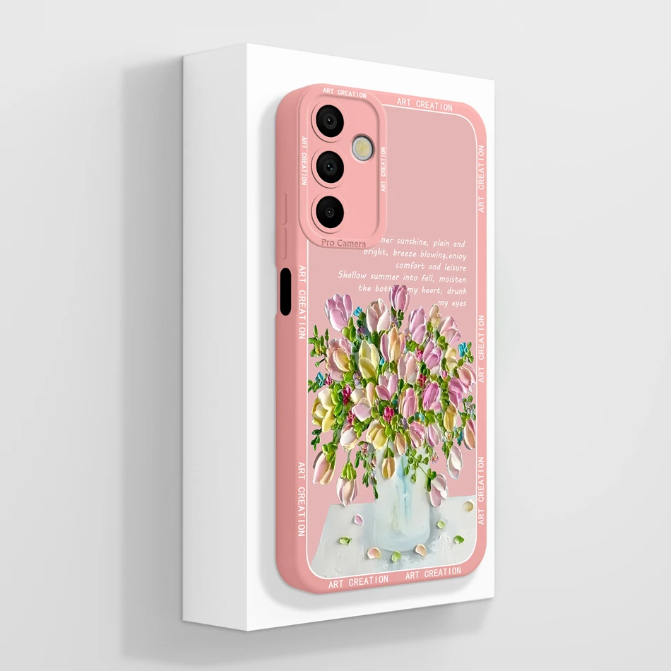 thumbnail image 1 of For Samsung Galaxy A15 Case Artistic Style Full Coverage Anti Choc Liquid Silicone Protector For Samsung A 15 4G 5G Back Cover, 1 of 5