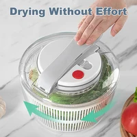 LMETJMA 3L Salad Spinner Large Salad Sowl With Lid One-handed Easy Press Salad Spinner Washer Dryer Drainer Mixer JT249 5