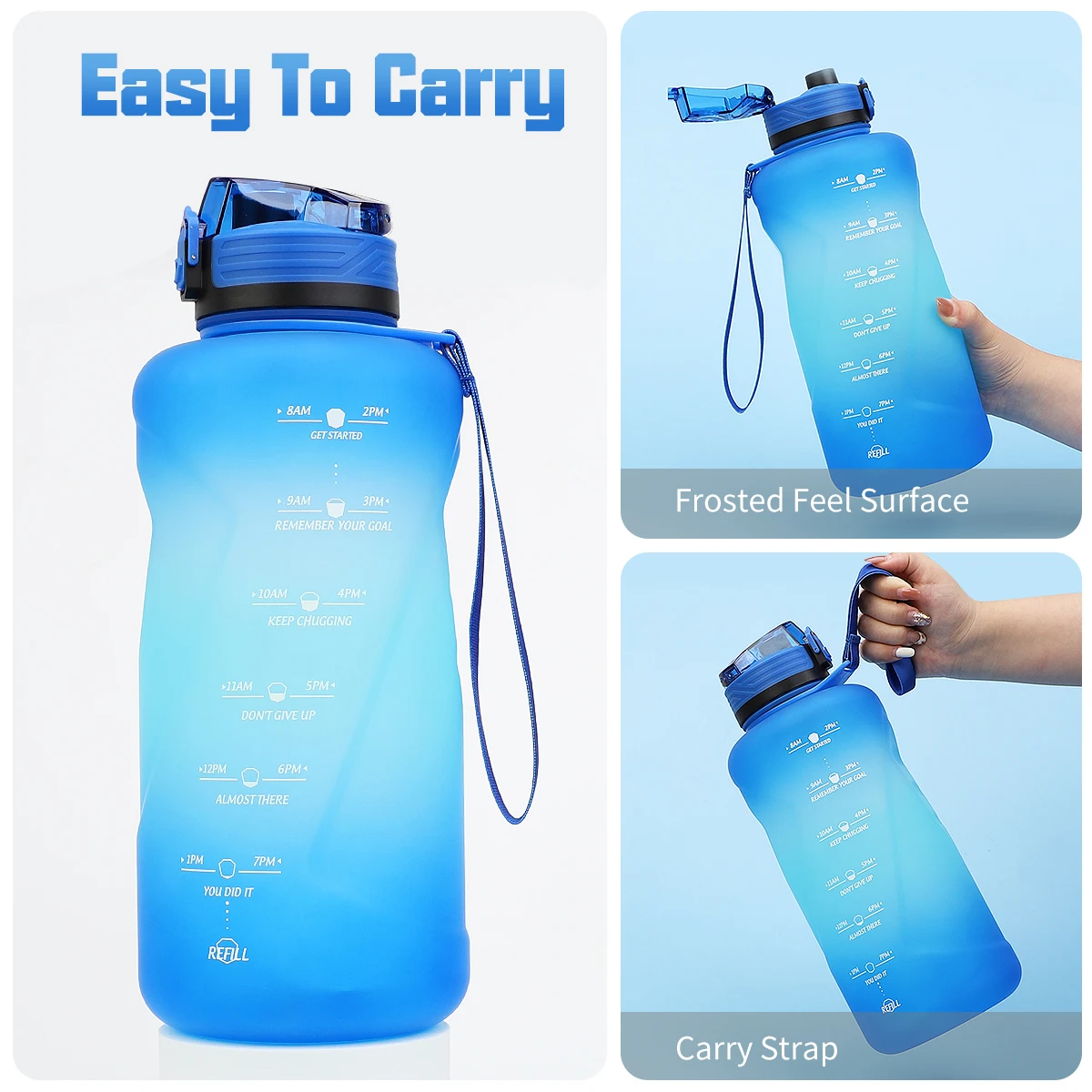 1500ML Sports Water Bottle Large Capacity Fitness With Scale Gradient Kettle Outdoor Plastic Portable Leakproof Water Bottle