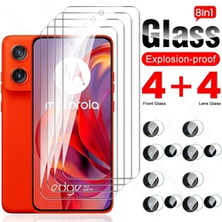 Premium 8-in-1 Tempered Glass Protection Kit for Motorola Edge 50 Neo - Includes Case, Camera, and Screen Protectors (8In1 4Front 4Lens)